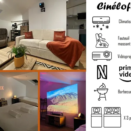Cineloft Gare, Cinema, Ps5, Air Conditioning, Massage, Netflix, Prime Video Apartment Poitiers